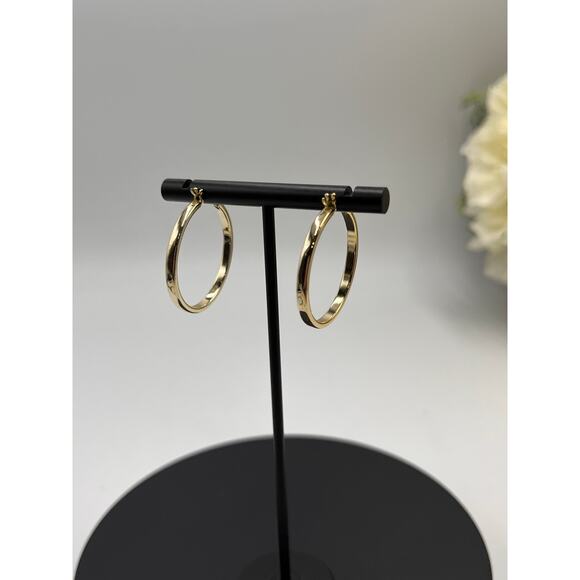 Sterling‎ Silver Vermeil 925 Hoop Pierced Earrings 3mm, 6.1 grams - Picture 4 of 8
